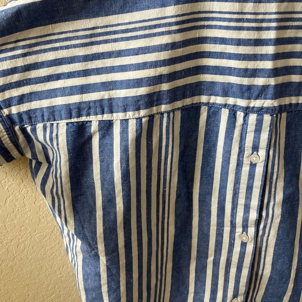 Madewell Women’s Courier Button-Back Shirt XS Hinsdale Stripe Blue White Top - Picture 11 of 13
